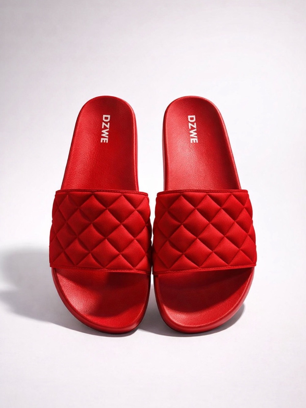 Women's Quilted Slide Sandals in Red